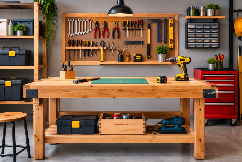 fabriquer etabli bois
Comment équiper ton atelier une fois l'établi terminé
