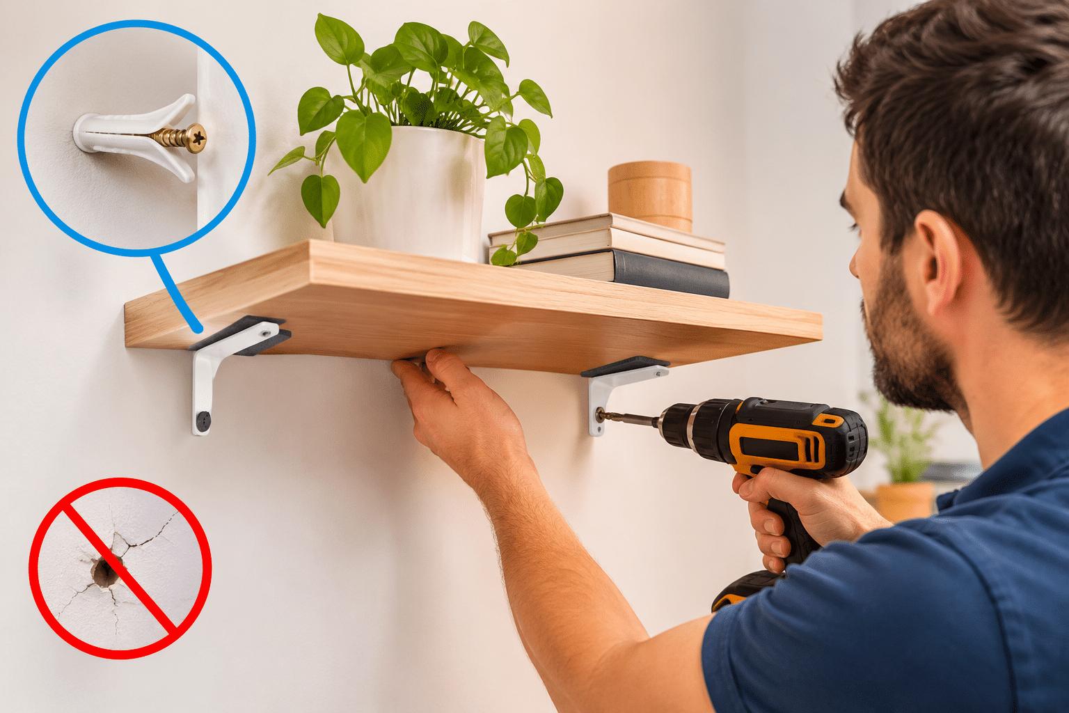 Comment fixer une étagère ou un meuble sans abîmer son mur ?