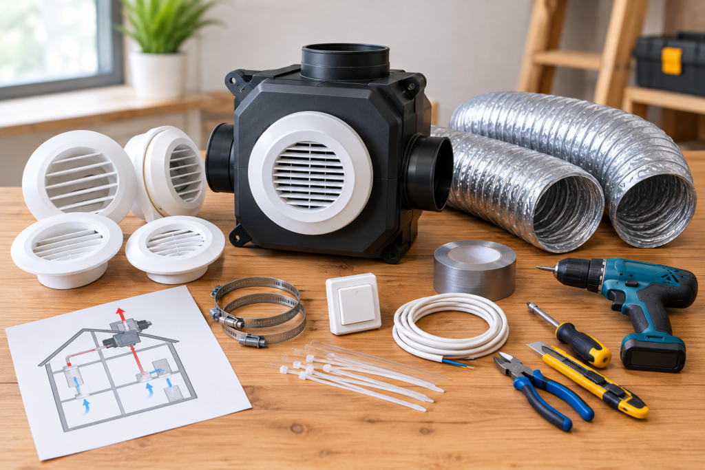 installer VMC simple flux
Le matériel nécessaire pour installer une VMC simple flux