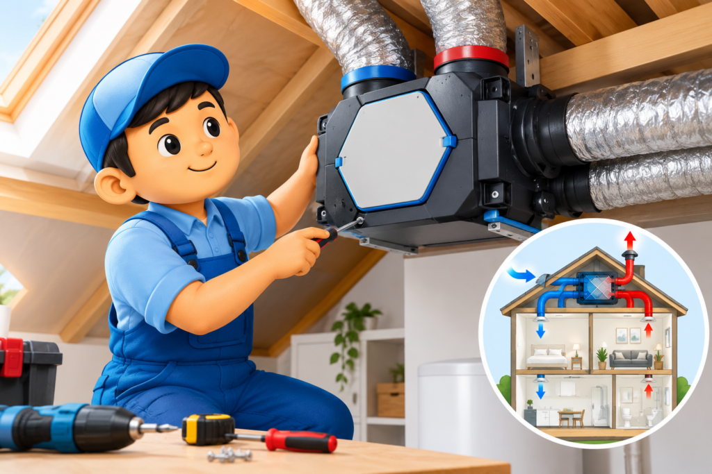 VMC simple flux ou double flux : laquelle choisir ?
Installation d’une VMC dans les combles